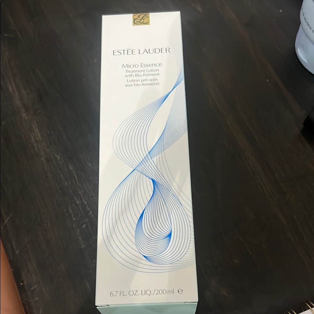 Estee Lauder Micro Essence with Blue and Gold Accents